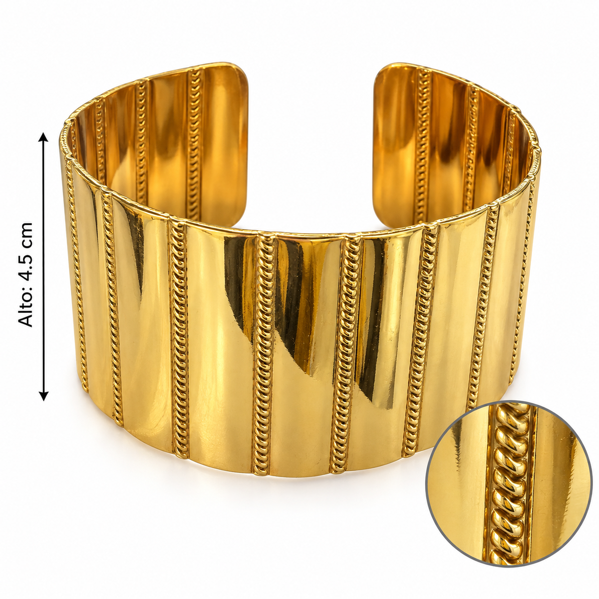 B622 Brazalete dorado acero inoxidable 304 bañado en oro