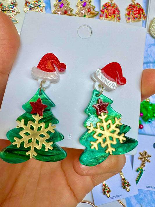 E568 Aretes Árbol de Navidad 5cm