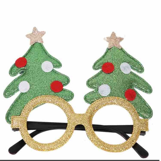 AC42 Lentes navidad textura tela brillante ajusta perfectamente para niño y adulto.