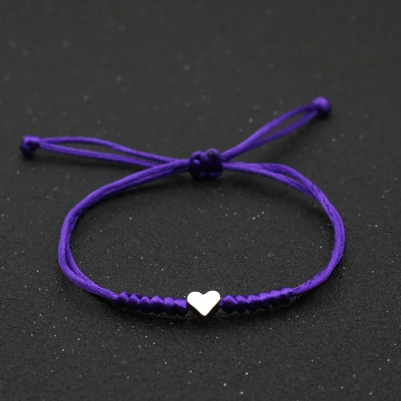 B347M Pulsera tejida morada dije cobre