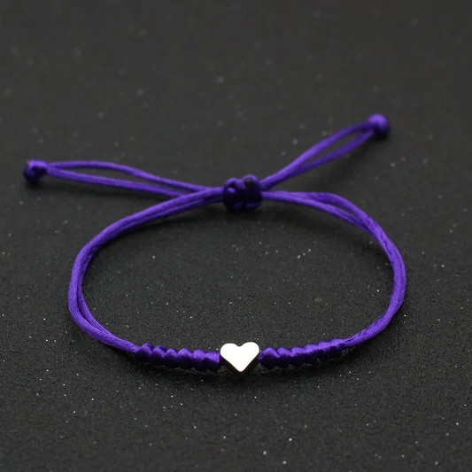 B347M Pulsera tejida morada dije cobre