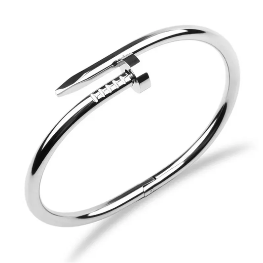 J544 Brazalete plateado clavo acero inoxidable 6.5cm
