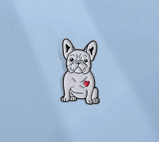 J560 Pin broche para ropa perrito bulldog frances aleacion 3.5cm