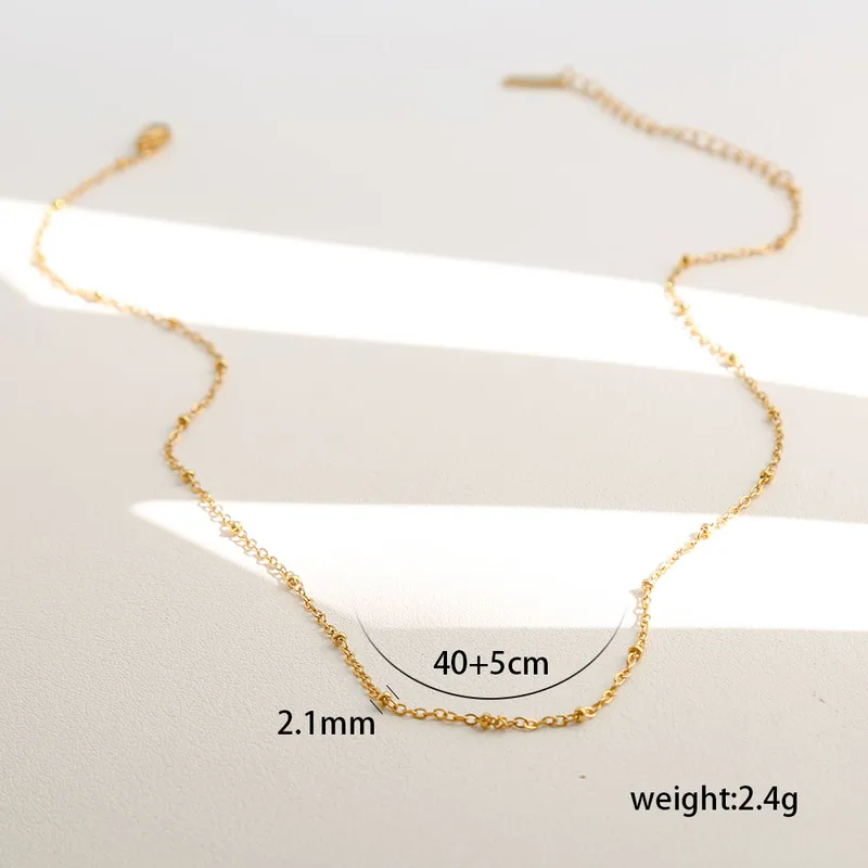 J534 Collar dorado acero inoxidable chapado en oro 18k largo 20cm